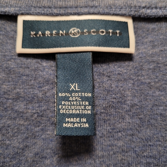 Karen Scott Embroidered  Three-Quarter-Sleeve Top - Picture 2 of 2